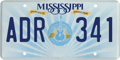 MS license plate ADR341