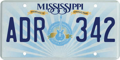 MS license plate ADR342