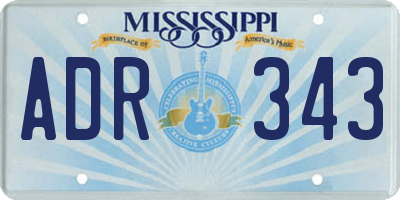 MS license plate ADR343
