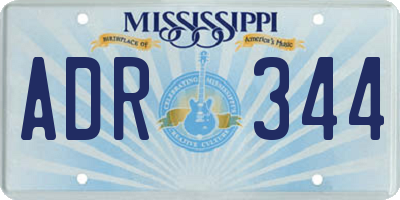 MS license plate ADR344