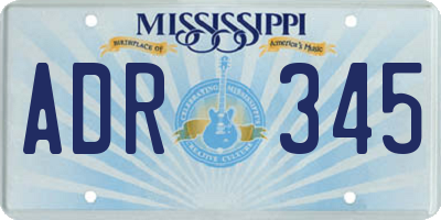 MS license plate ADR345