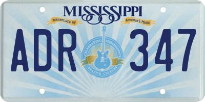 MS license plate ADR347