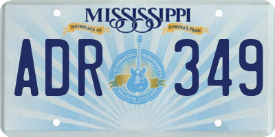 MS license plate ADR349