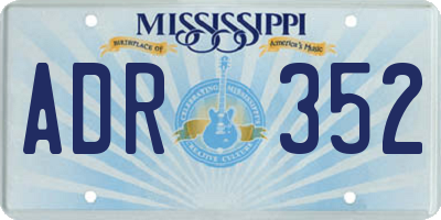 MS license plate ADR352