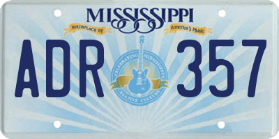 MS license plate ADR357