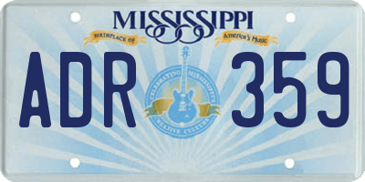 MS license plate ADR359