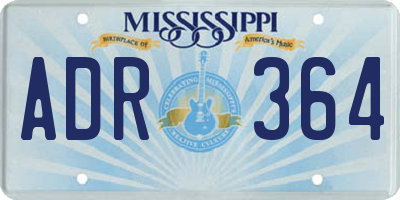 MS license plate ADR364
