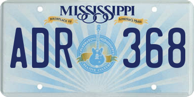 MS license plate ADR368