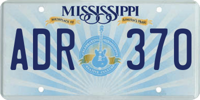 MS license plate ADR370