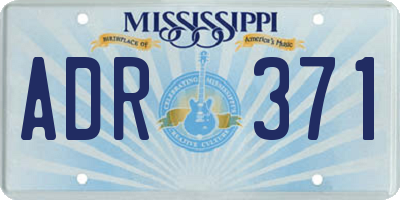 MS license plate ADR371