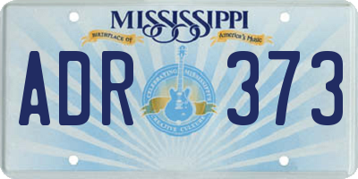 MS license plate ADR373