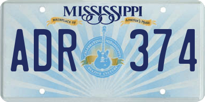 MS license plate ADR374