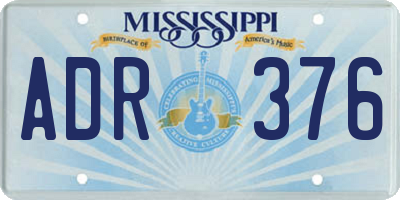 MS license plate ADR376