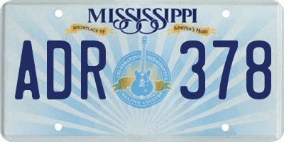 MS license plate ADR378