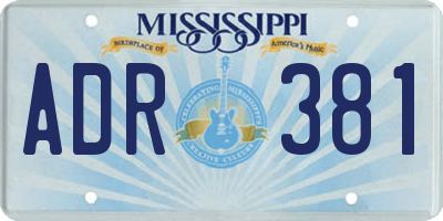 MS license plate ADR381
