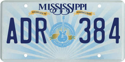 MS license plate ADR384