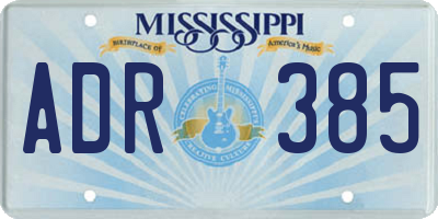MS license plate ADR385