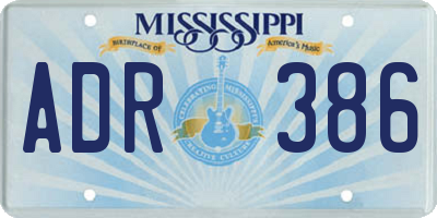 MS license plate ADR386