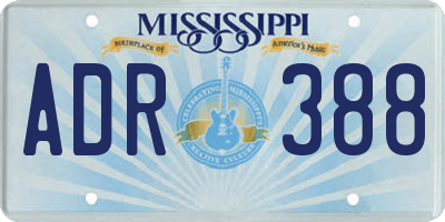 MS license plate ADR388