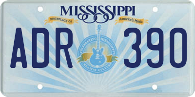 MS license plate ADR390