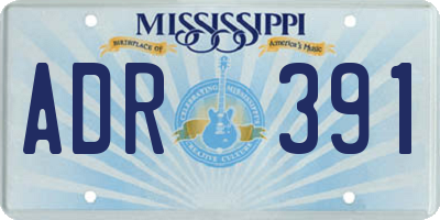 MS license plate ADR391