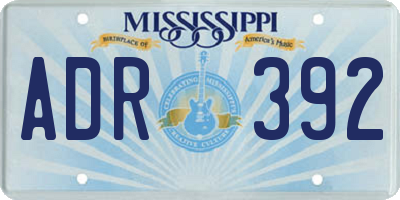 MS license plate ADR392