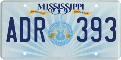 MS license plate ADR393