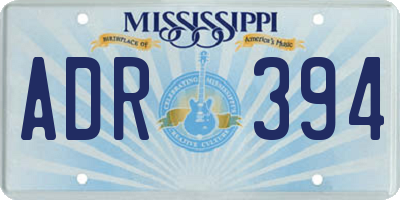 MS license plate ADR394