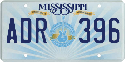 MS license plate ADR396