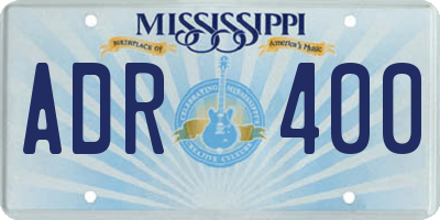 MS license plate ADR400