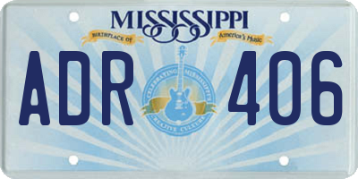 MS license plate ADR406