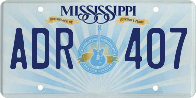 MS license plate ADR407