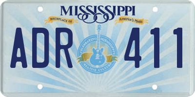 MS license plate ADR411