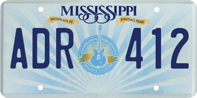 MS license plate ADR412