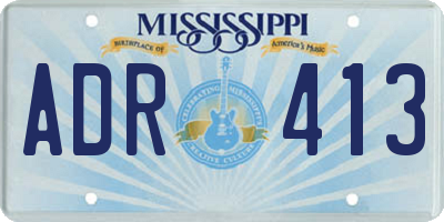 MS license plate ADR413