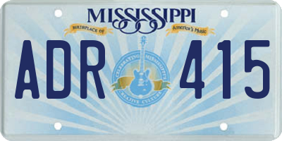 MS license plate ADR415