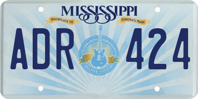 MS license plate ADR424