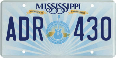 MS license plate ADR430