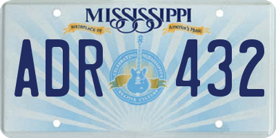MS license plate ADR432