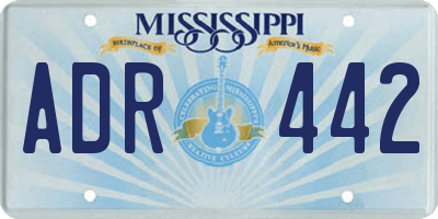 MS license plate ADR442