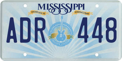 MS license plate ADR448