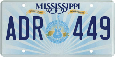 MS license plate ADR449