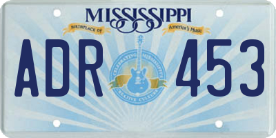 MS license plate ADR453