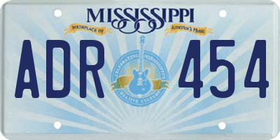 MS license plate ADR454