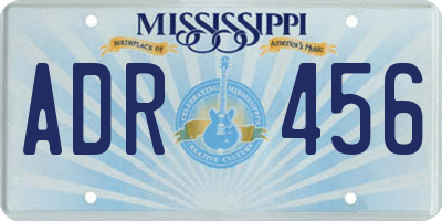 MS license plate ADR456