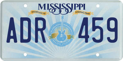 MS license plate ADR459