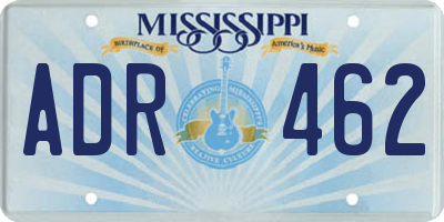 MS license plate ADR462