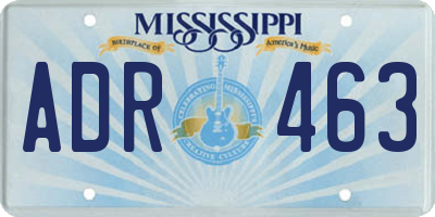 MS license plate ADR463