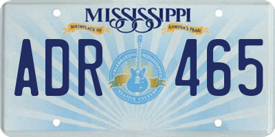MS license plate ADR465