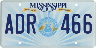 MS license plate ADR466